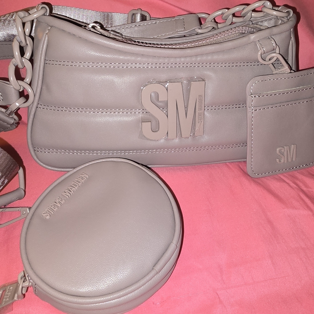 Steve Madden Gray Women's Bag Set